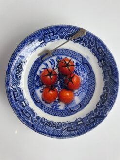 Tomaatjes op Chinees blauw bord nr 140
